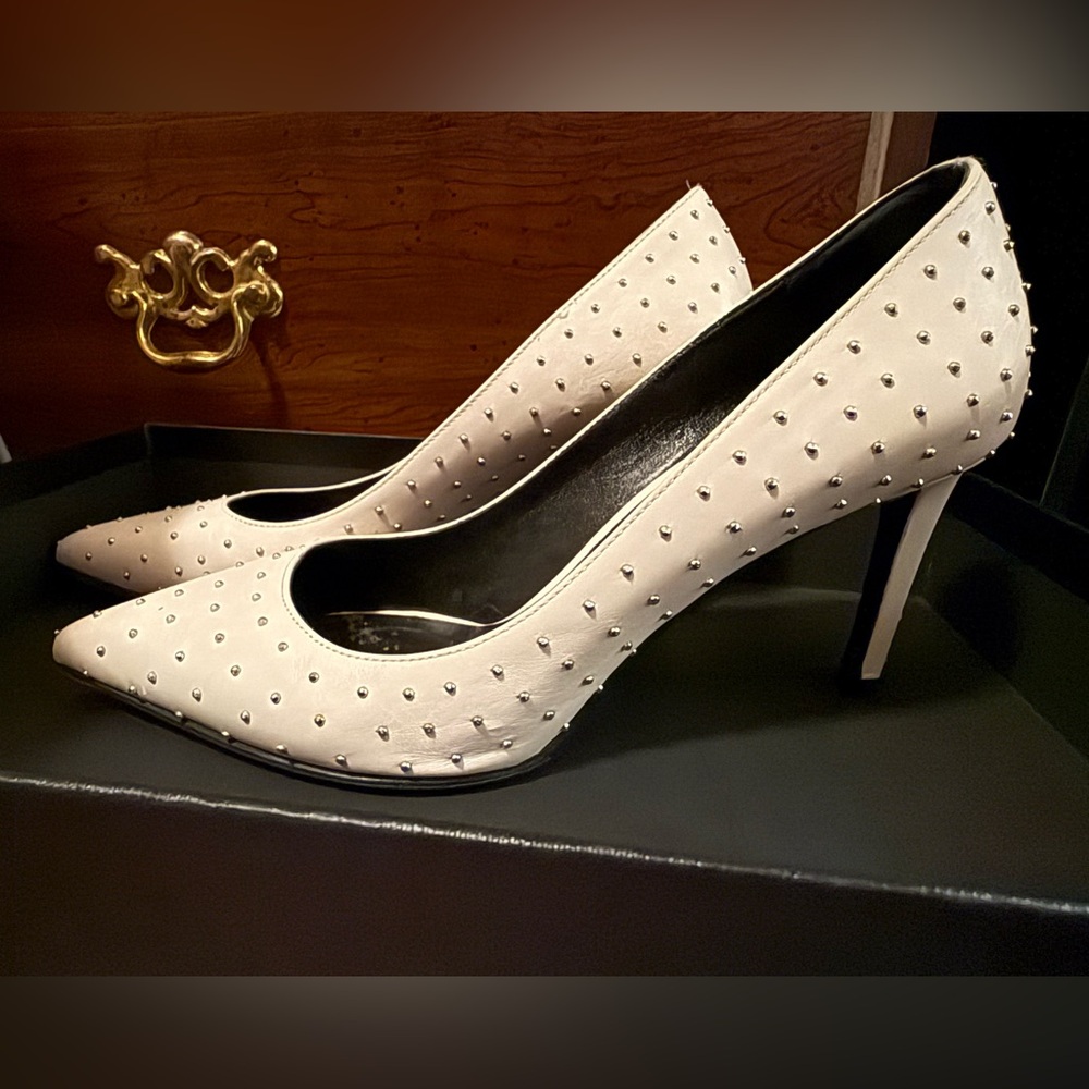 Saint Laurent Studded Leather Heels | Size 36 (6W) w/ box, papers & COA - Picture 5 of 13